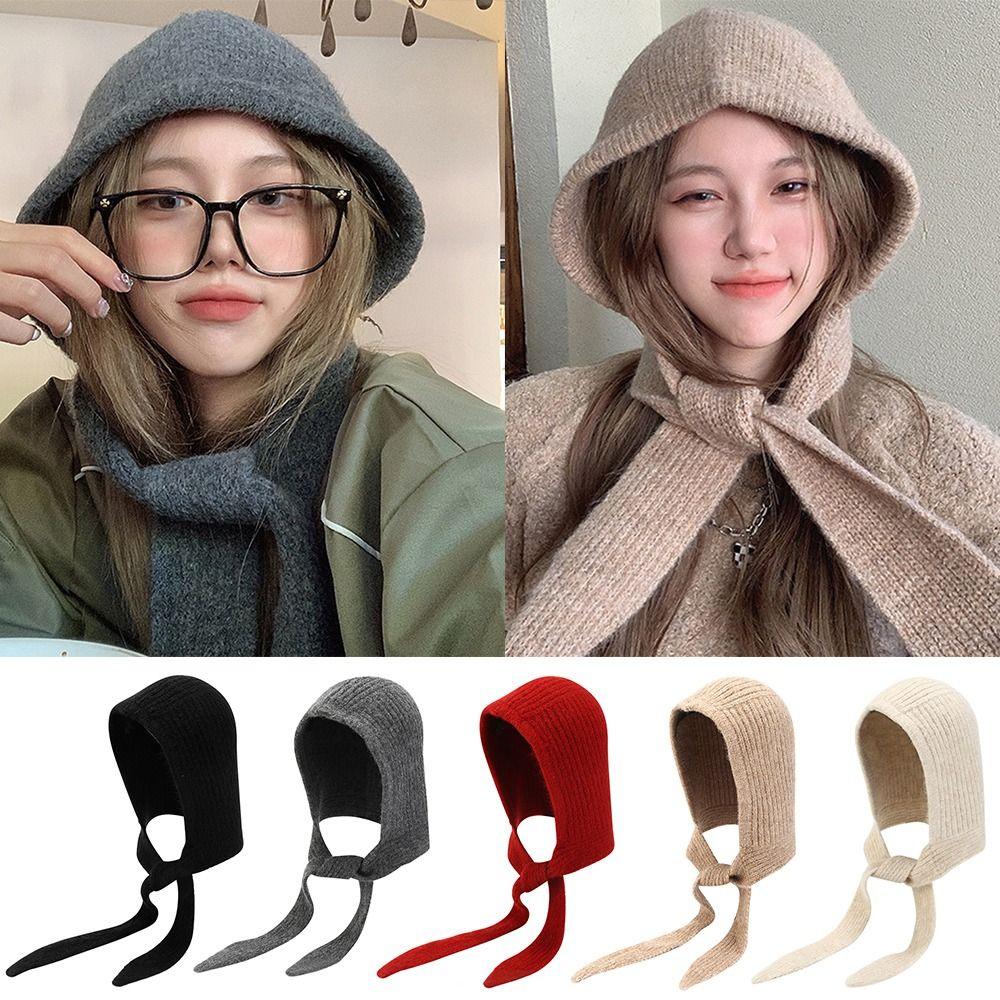 Утепленный Теплый Корейский Инс Капюшон Шарф Ветрозащитная Защита Ушей Шапка Балаклава Осень и Зима