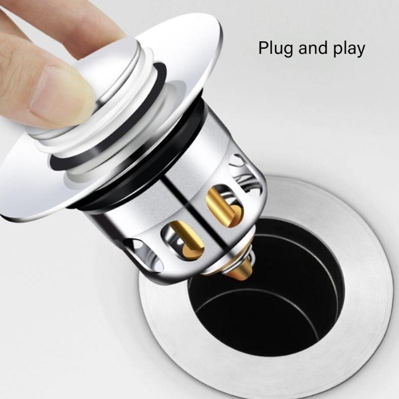 Universal Popups Drains Filter with Not Clog Basket Quick Drains Sink Strainer Upgrades for Kitchen & Bathroom Sinks