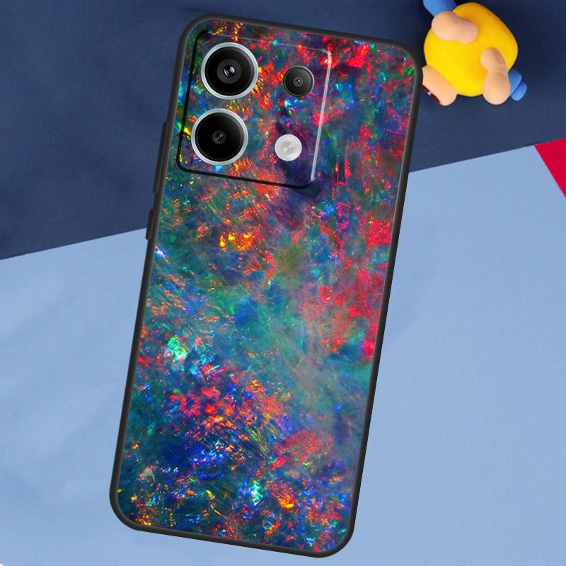 Иридийный чехол с опаловым камнем для Xiaomi Redmi Note 13 Pro Plus Note 9 10 11 12 Pro 9S 10S 11S 12S 10C 12C 13C Coque