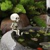 1/3Pcs Outdoor Garden Halloween Skeleton Ornament Creative Entry Courtyard Landscaping Fishing Skeleton Resin Figure Balcony Decoration