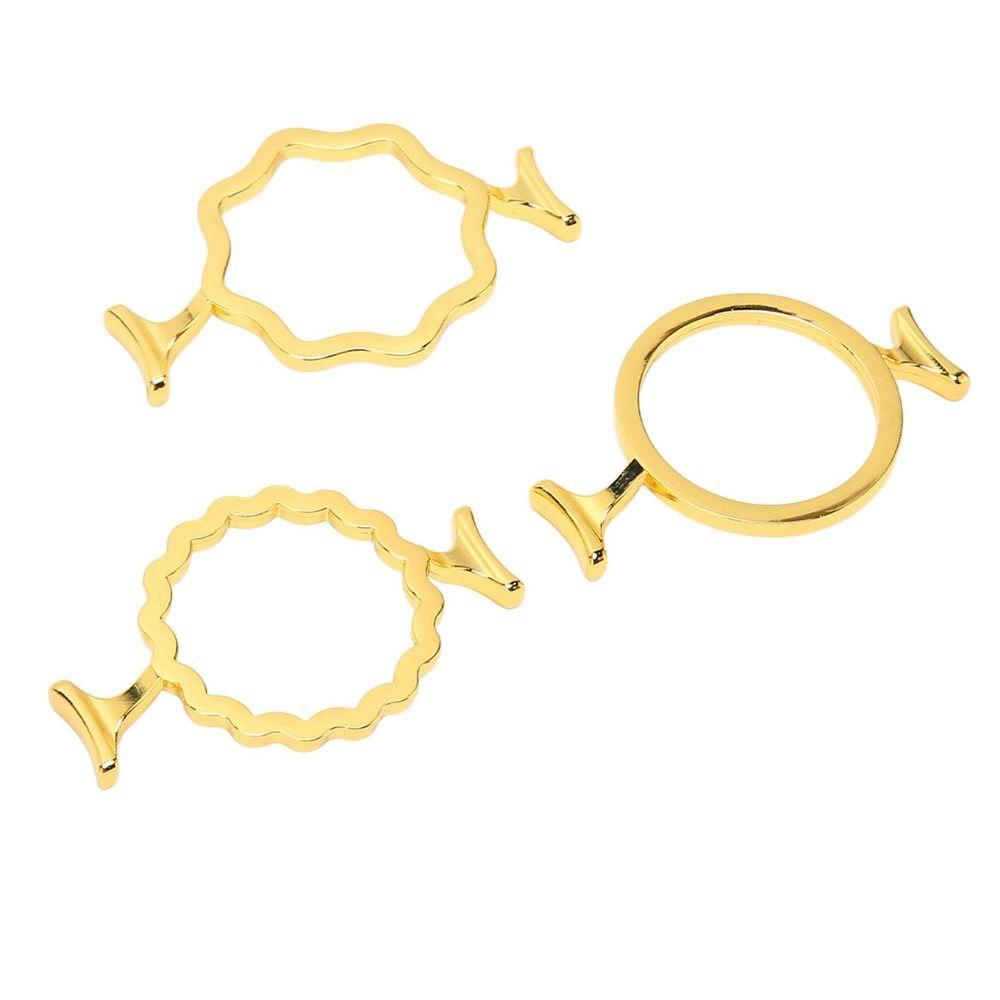 3Pcs Gold Wax Seal Stamp Rings 3 Shapes Wax Seal Stamp Mold Durable Metal Wax Seal Molds Envelopes