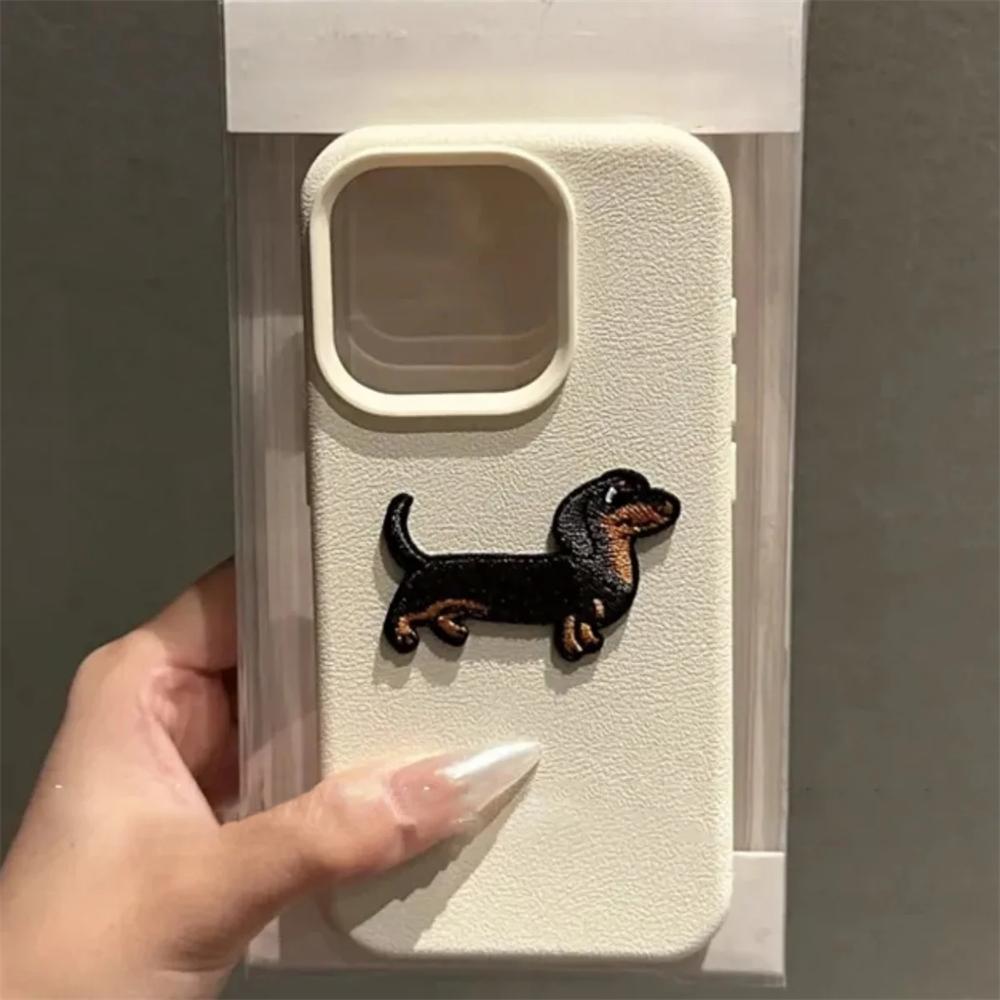 Милый мультяшный такса с узором из личи Чехол для iPhone 17 Air 16 15 14 13 12 11 Pro Max 14 Plus X XR XS Корейский милый мягкий чехол