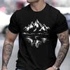Mountain Print Men's T-shirt 100% Cotton Comfortable Short-sleeved T-shirt for Summer