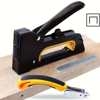 Профессиональный сверхмощный степлер для обивки дерева, проволочной сетки, кабелей, самодельный портативный ручной гвоздезабивной пистолет, прямой U-образный пистолет