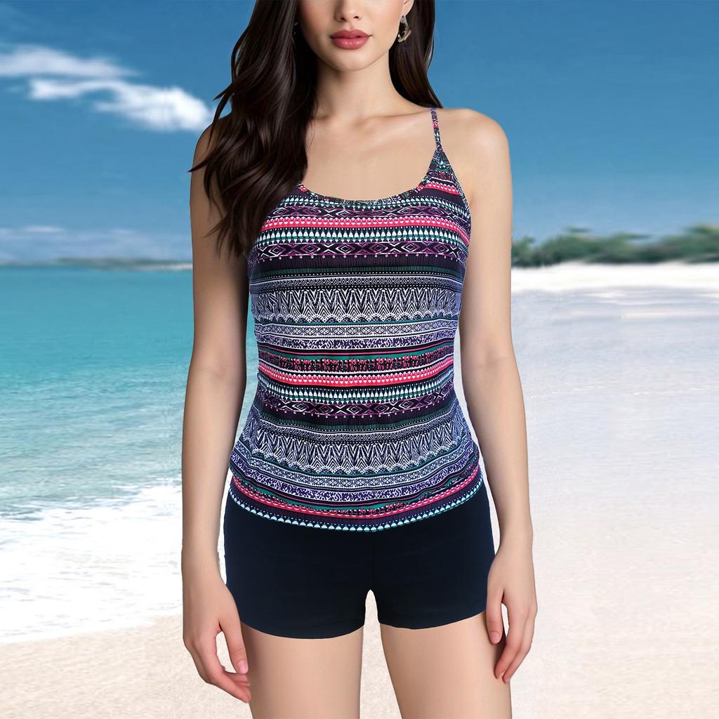 Женский сексуальный купальник с подтяжками и напечатанным раздельным купальником