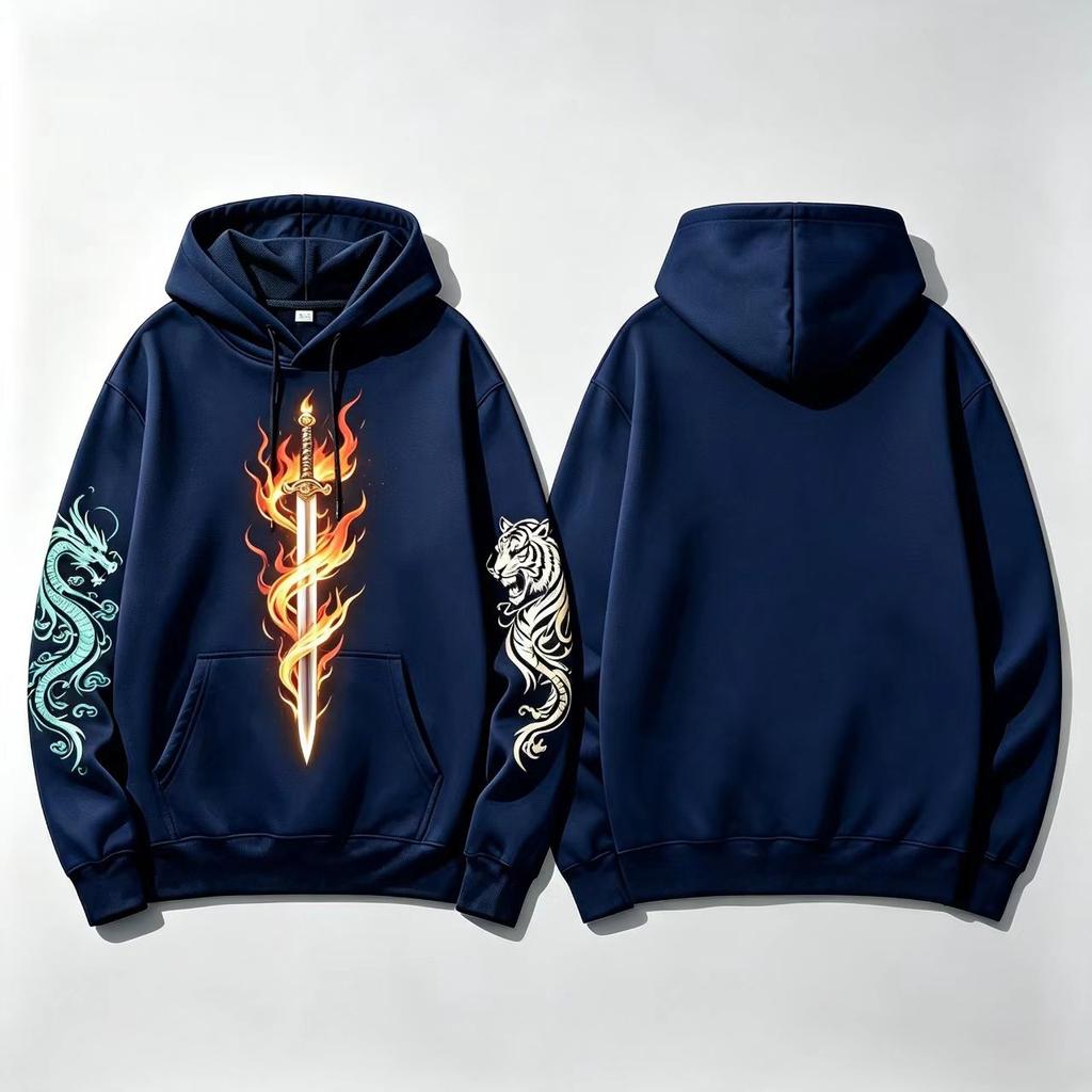100% polyester fiber hooded sweatshirt - fashionable casual t-shirt - high-quality men's and women's sport pullover for 2026