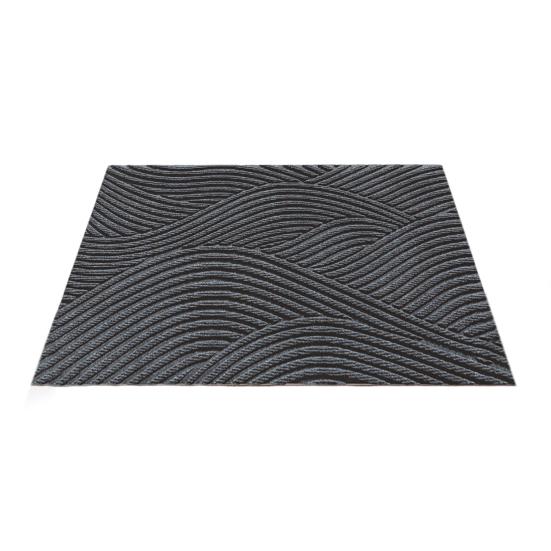 Door Mat Removes Dirt Recycled Anti-Slip Base Cuttable Geometric Pattern Indoor/Outdoor Use Entrance Rug for Kitchen Garage