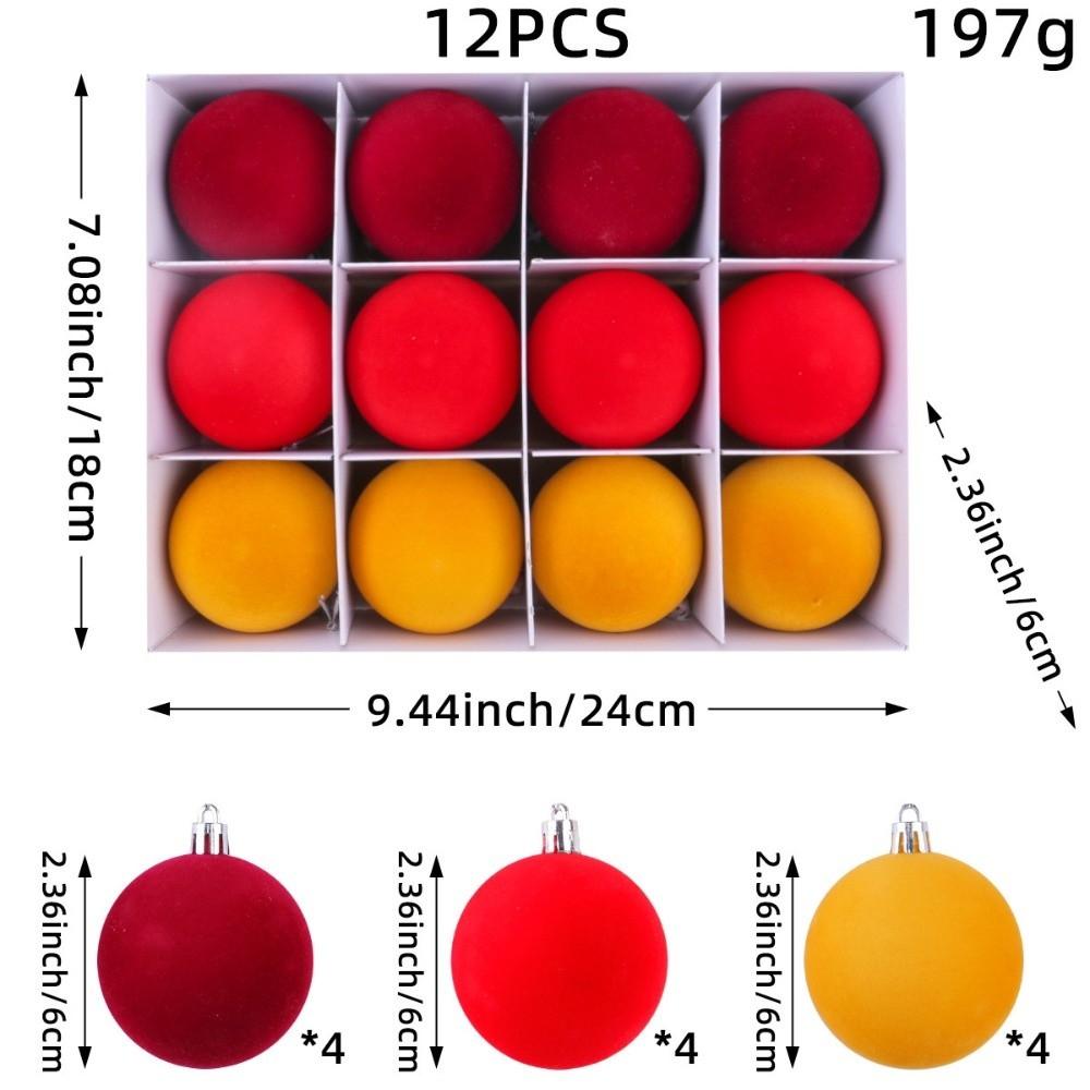 Velvet Christmas Balls Soft Flocking Finish Hanging Ornaments Christmas Tree