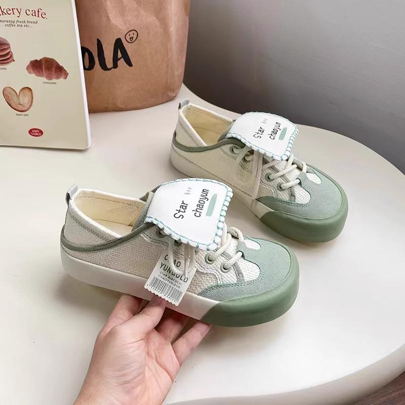 Гу Юньшу Два носят уродливые милые парусиновые туфли с манго-головой женские летние и осенние 2024 нишевые студенческие ленивые ноги на доске