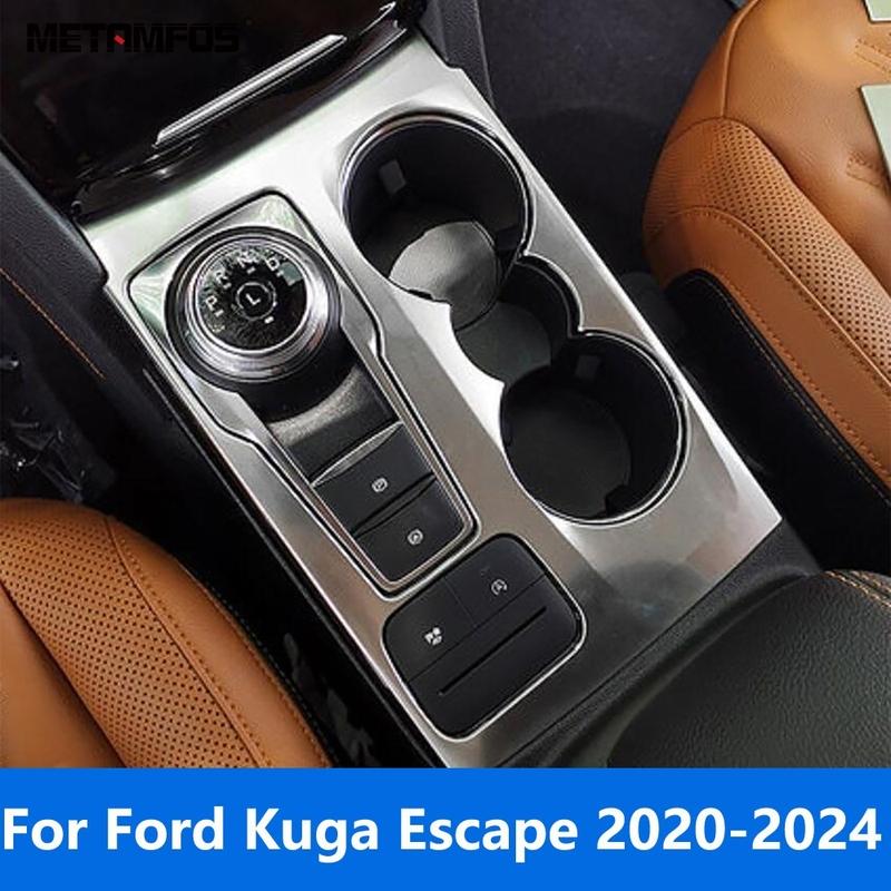 Center Console Gear Shift Box Panel Cover Trim For Ford Kuga Escape - 2024 Carbon Fiber Interior Accessories Car Styling