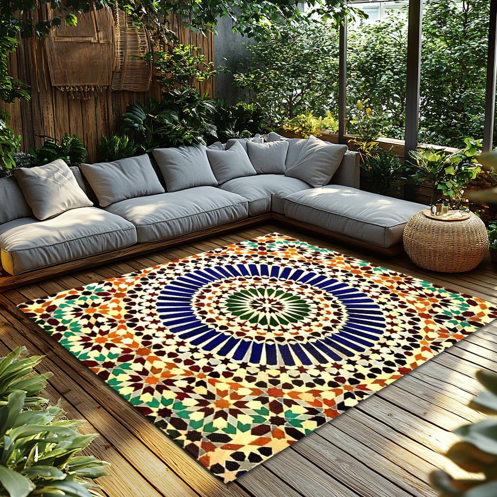 Moroccan Area Rug Vintage Persian Carpet Bohemian Floor Mat Home Decor Living Room Bedroom Kilim Non Slip Washable