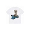 Футболка Stussy с коротким рукавом для подростков Свободный крой Хлопок 270 г Круглый вырез Повседневная одежда