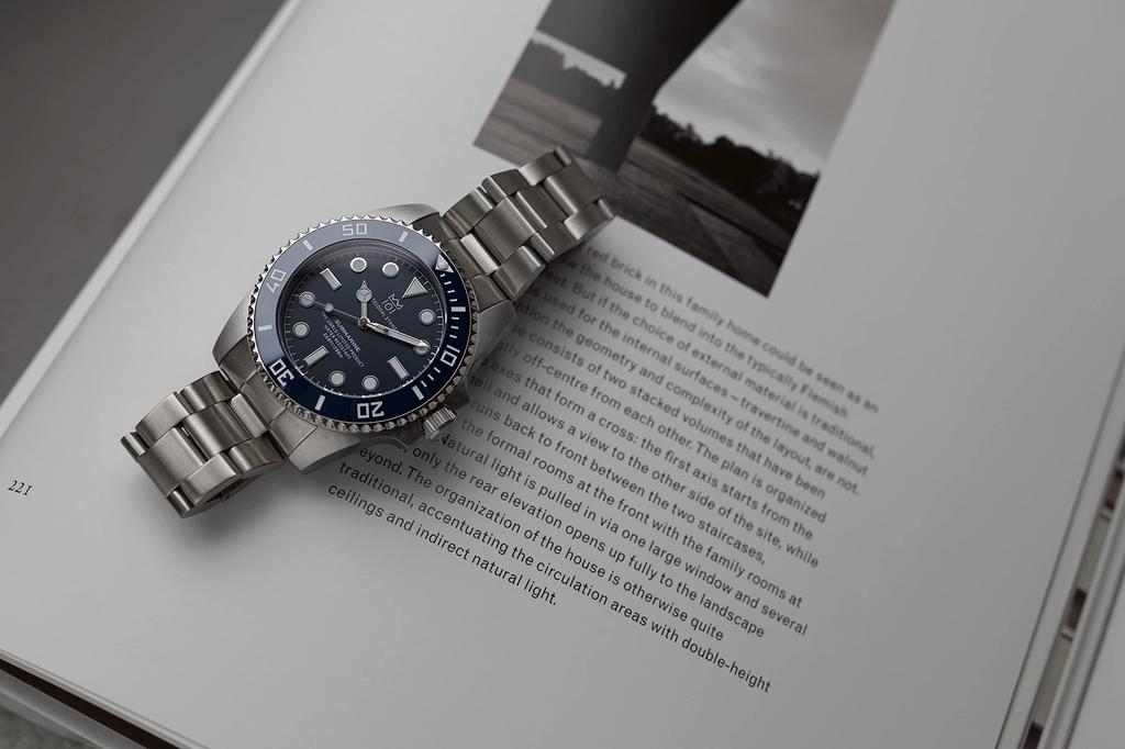 Часы Hyakuichi 20 ATM Water Resistant Sweep Second с керамическим безелем Deep Aqua [HYAKUICHI 101] Diver's Non-Date