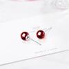 New Arrival Simple Natural Red Garnet 925 Sterling Silver Jewelry Temperament Personality Ball Crystal Stud Earrings XZE022