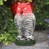 Owl Scare Bird Control Devices Waterproof Fake Owl Scarecrow with Flashing Eyes Frightening Sound Lifelike Owl Statue