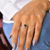 Black onyx Trillion cut gemstone ring Sterling silver ring Black diamond minimalist ring Bridesmaid gift Handmade ring Gift for her