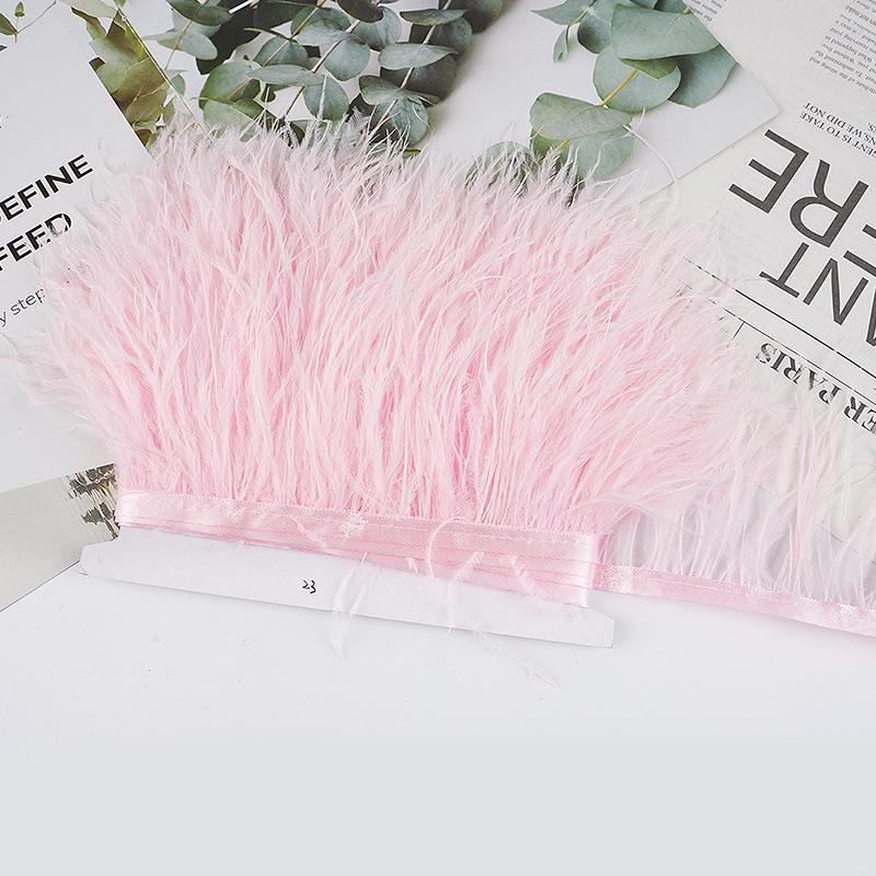 8-10Cm Ostrich Feather Wedding Dress Diy Performance Clothing Accessories Feather Tassel Including Webbing