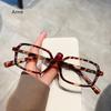 Women's Small Square Frame Glasses Y2K Leopard Small Frame Glasses Fashion Vintage Female Girls Eyewear Decorative Eyeglasses