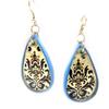 Les Trésors De Lily [L5226] - Designer Earrings 'Kilimanjaro' Blue Beige
