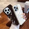 Luxury Wave Satin Ruffle Pattern Phone Case For iPhone 11 12 13 14 15 16 Pro Max X XR XS 7 8 Plus Shockproof Solid Color Cover