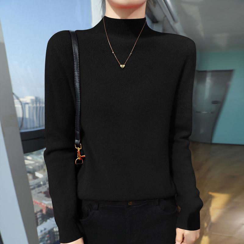 DAFIFY Женская мода повседневная осень-зима однотонный принт длинный рукав полуводолазка свитера