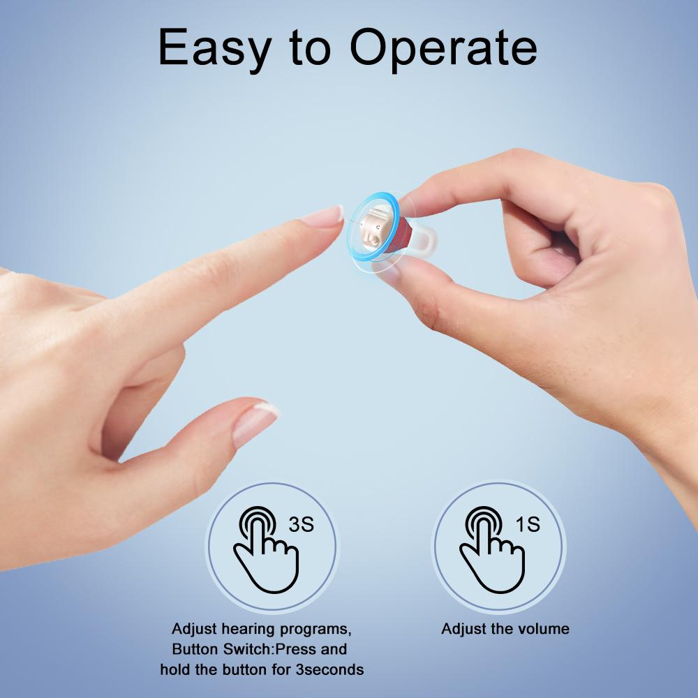 Слуховой аппарат для глухих Слуховые аппараты для пожилых людей Невидимые цифровые мини-ушные аппараты Усилитель звука Беспроводные наушники audifonos