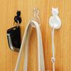 2 Pcs Self-adhesive Cat Shape Wall Hook Transparent Cat Key Holder Creative Cat Hooks  Dormitory