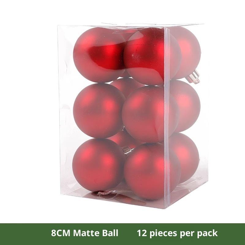 6/12 шт. 3-10 см Рождественские украшения Красные гальванизированные пластиковые рождественские шары Украшения для рождественской елки