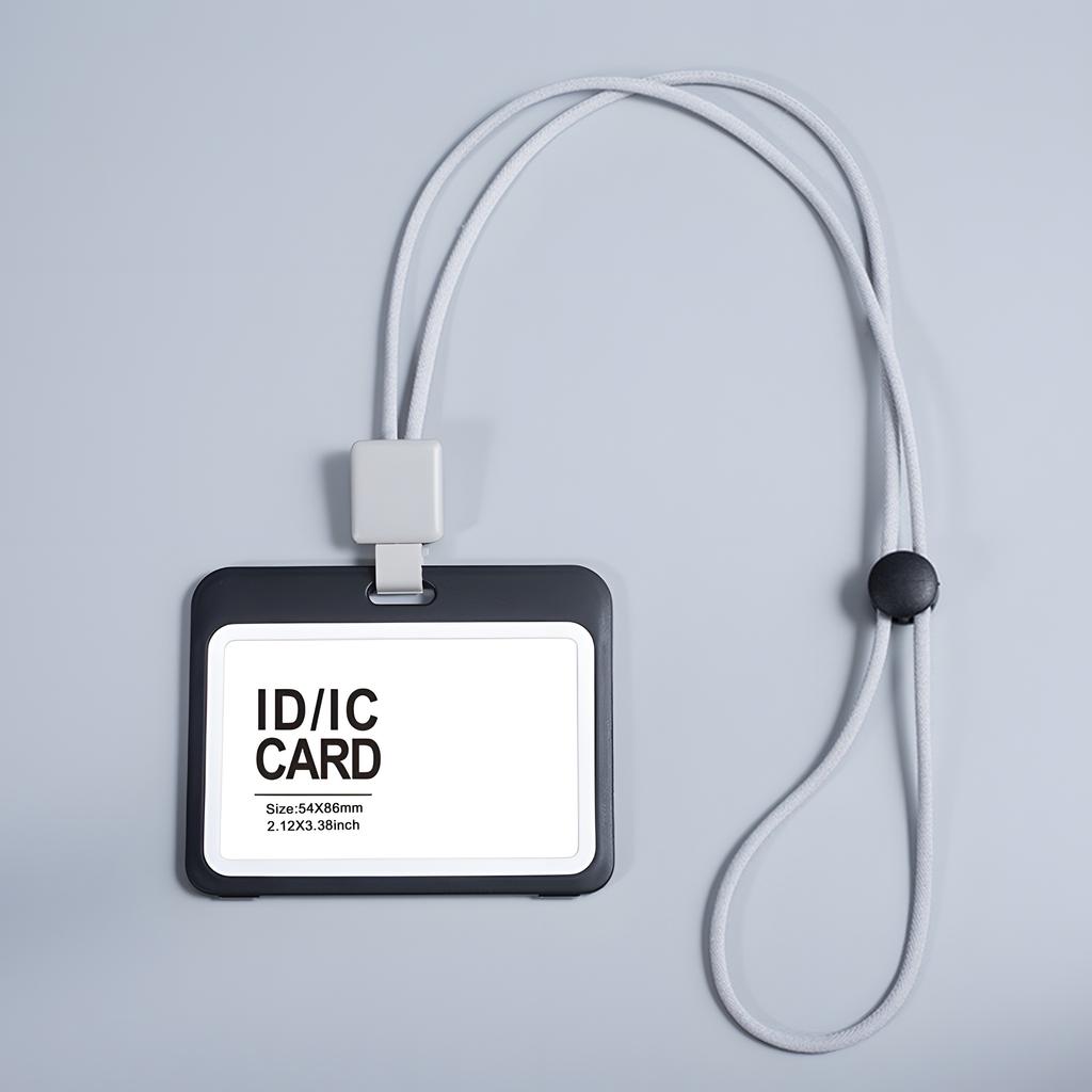Двусторонняя ID-карта с ремешком и выдвижным держателем для бейджа, подходит для идентификации сотрудников, рабочих бейджей