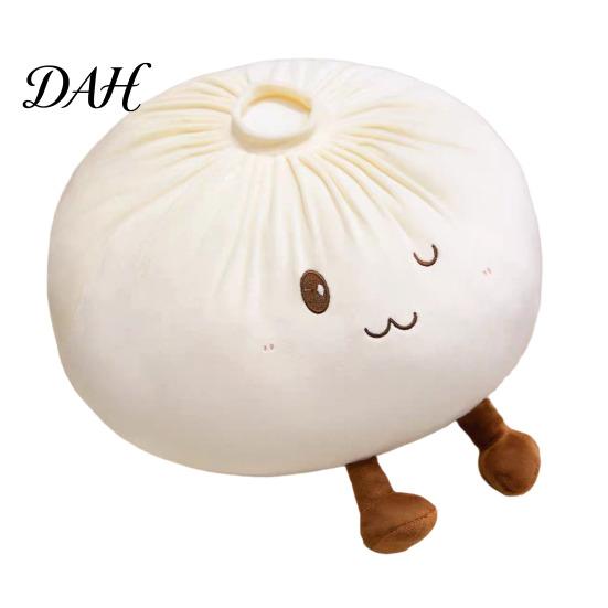 Cute Cartoon Elf Cushion Dumpling Plush Throw Pillow, Soft Stuffed Food Toy for Kids Adults, Cozy Nap Pillow Teens Decorative Bun Bedroom Sofa Living