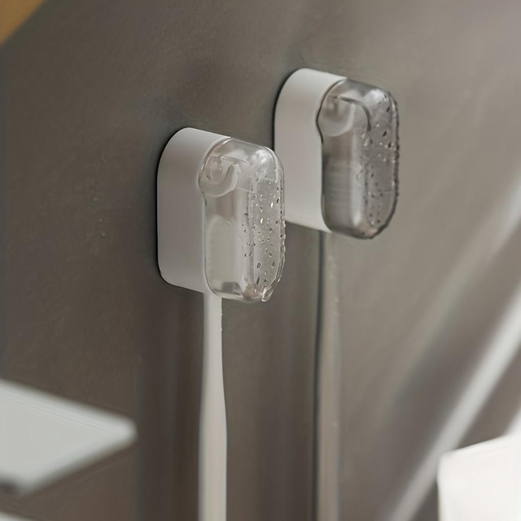 3 шт. настенный держатель для зубных щеток с крышкой - пылезащитная пластиковая подставка для зубных щеток - вешалка для зубных щеток в ванной без проколов - нет