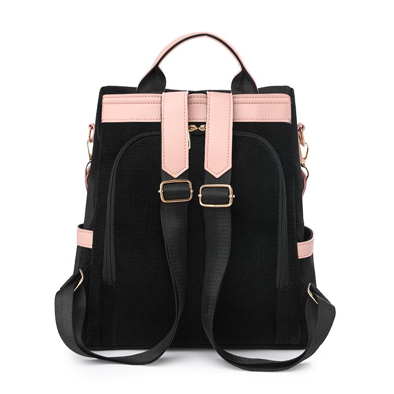 Женский рюкзак большой вместимости, цветной блок, для поездок на работу, путешествий, противокражный, многофункциональная сумка через плечо