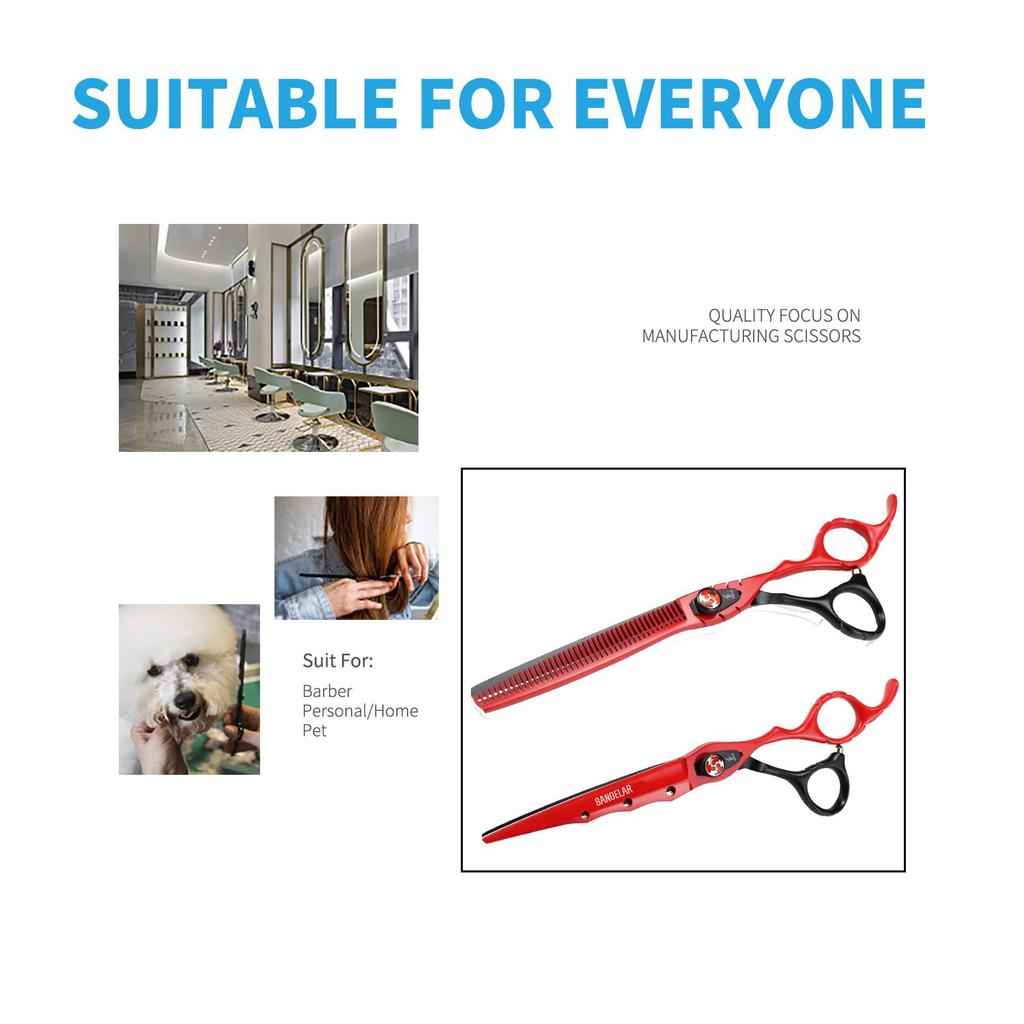 SANGELAR 7-дюймовые ножницы для волос, матовое серебро, профессиональные ножницы для резки, филировочные ножницы, парикмахерские инструменты, ножницы с бахромой для парикмахера