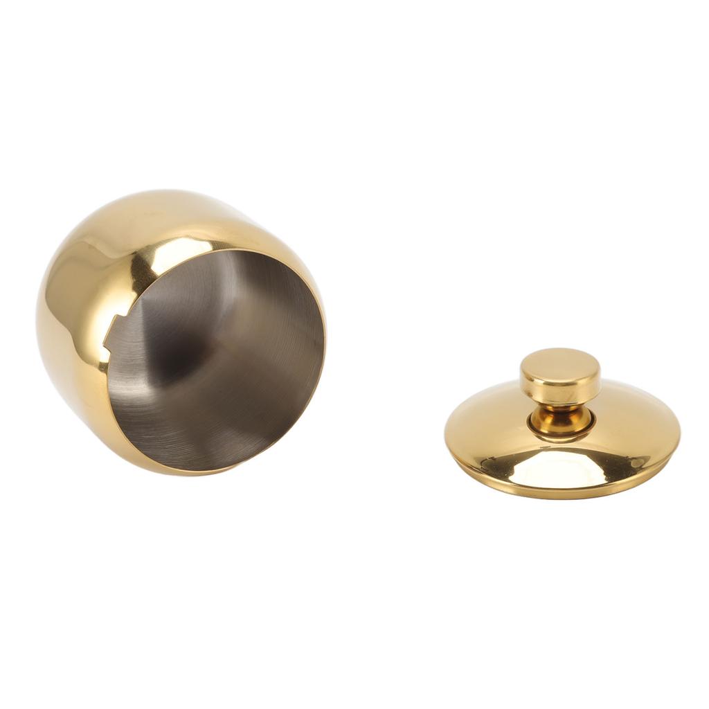 Stainless Steel Gold Seasoning Condiment Pot Spice Salt Sugar Pepper Container Jar Storage