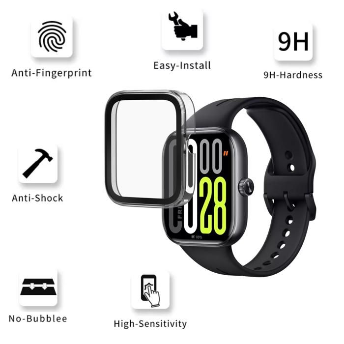 Чехол совместимый с Xiaomi Redmi Watch 5 - Жесткая защита прозрачный чехол экран из закаленного стекла Phonillico®