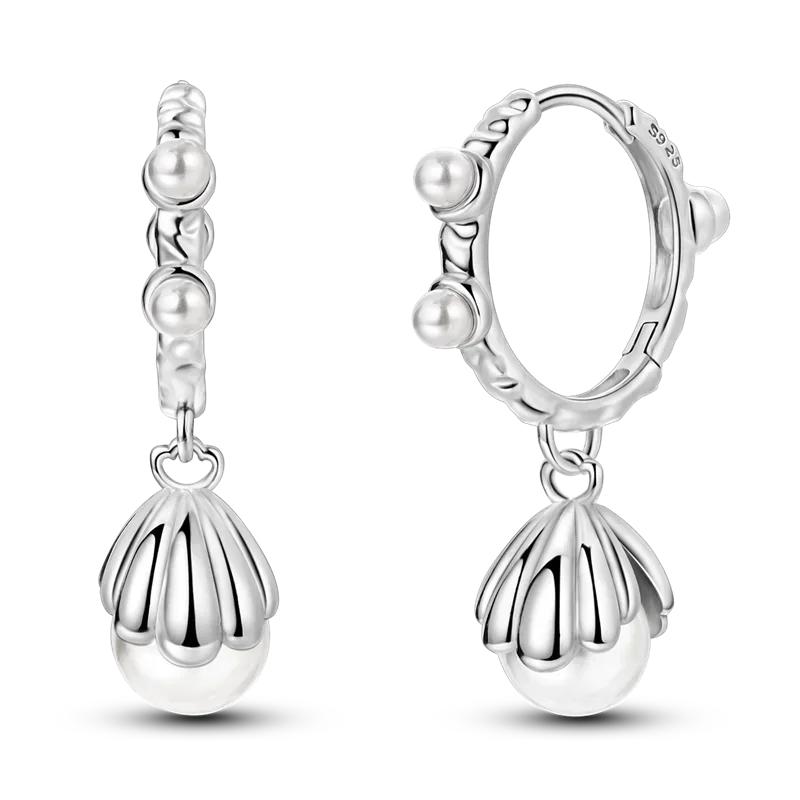 Серьги-кольца из серебра 925 пробы 'Любовь Перо Луна Звезда Сердце', подходят для оригинальных подвесок, для женщин и девочек, гвоздики, ювелирные изделия, подарки