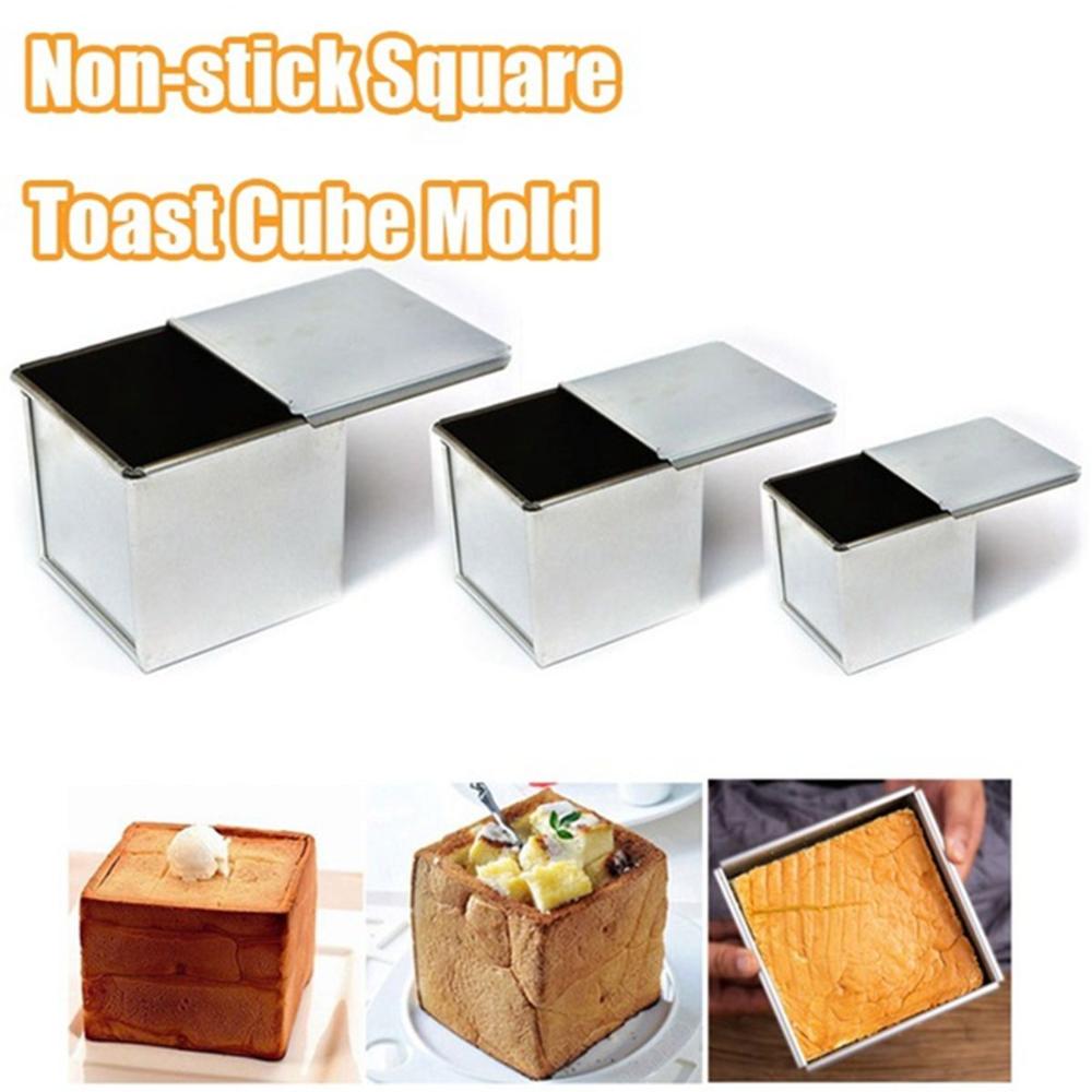 Mini Square Kitchen Cake Baking Tool Dessert Making Toast Box Loaf Pan With Lid Bread Mold