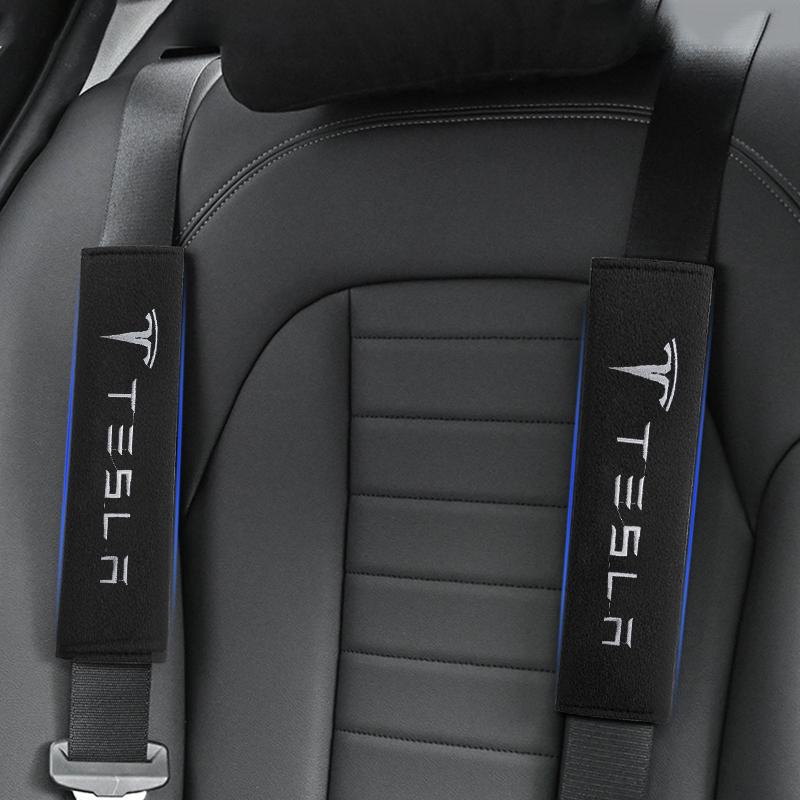2 шт. Плюшевая накладка на плечо ремня безопасности для Tesla Model 3 Model X S 2016-2020 Наклейки TM3 TMX TMS Наклейка