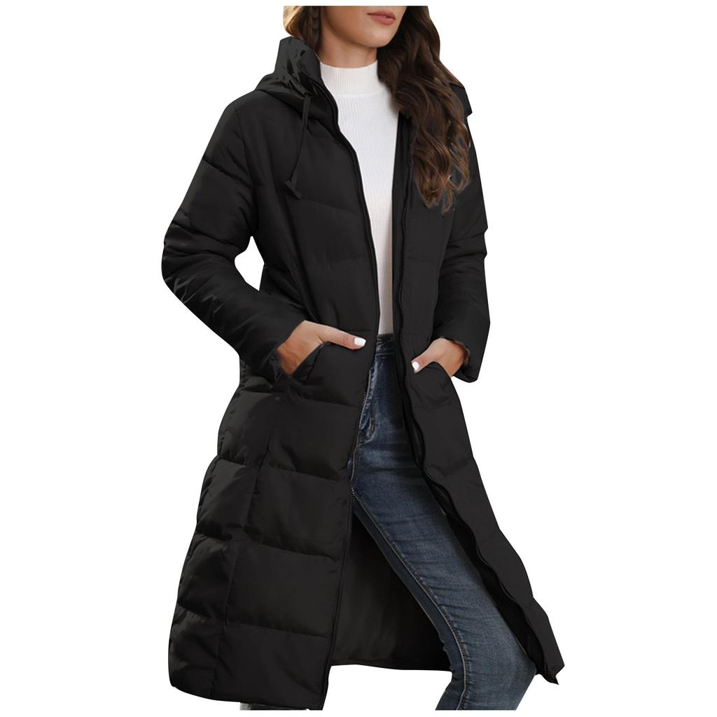 Женская хлопковая куртка, средней длины, утягивающее теплое зимнее пальто