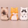 Cartoon Cute Cat Ornaments Kitten's Paw Covering Face Action Miniature Figurines Home Office Desk Decoration