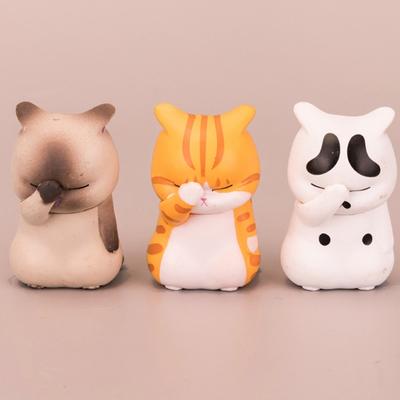Мультяшные милые кошачьи украшения, лапы котенка, закрывающие лицо, миниатюрные фигурки, украшение для домашнего офиса и стола