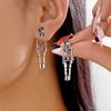 Skull Skeleton Earrings Hip Hop Imitation Human Bone Earrings Halloween Drop Earrings  Halloween