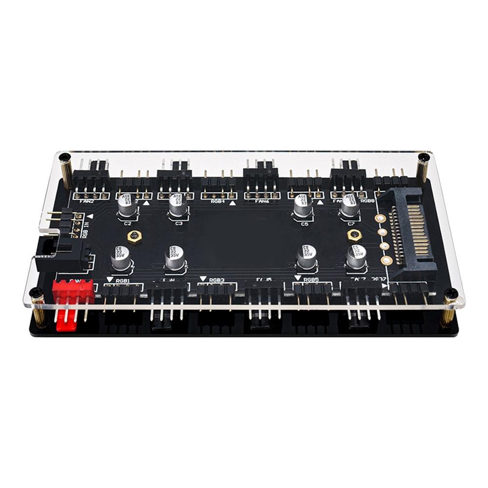 12 В 4 контакта/5 В 3 контакта 1 к 8 многоканальный разветвитель ARGB/RGB PWM вентиляторный концентратор контроллер светодиодной ленты адресуемое освещение RGB PCB разветвитель