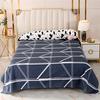 Bed Sheet Polyester Cotton Printed Fitted Sheet Bedding Flat Sheet Soft Breathable Bed Linens (No Pillowcases )