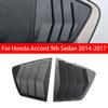 For Honda Accord 9th Sedan 2014-2017 Car Rear Louver Window Side Shutter Cover Trim Sticker Vent Scoop ABS Carbon Fiber Black