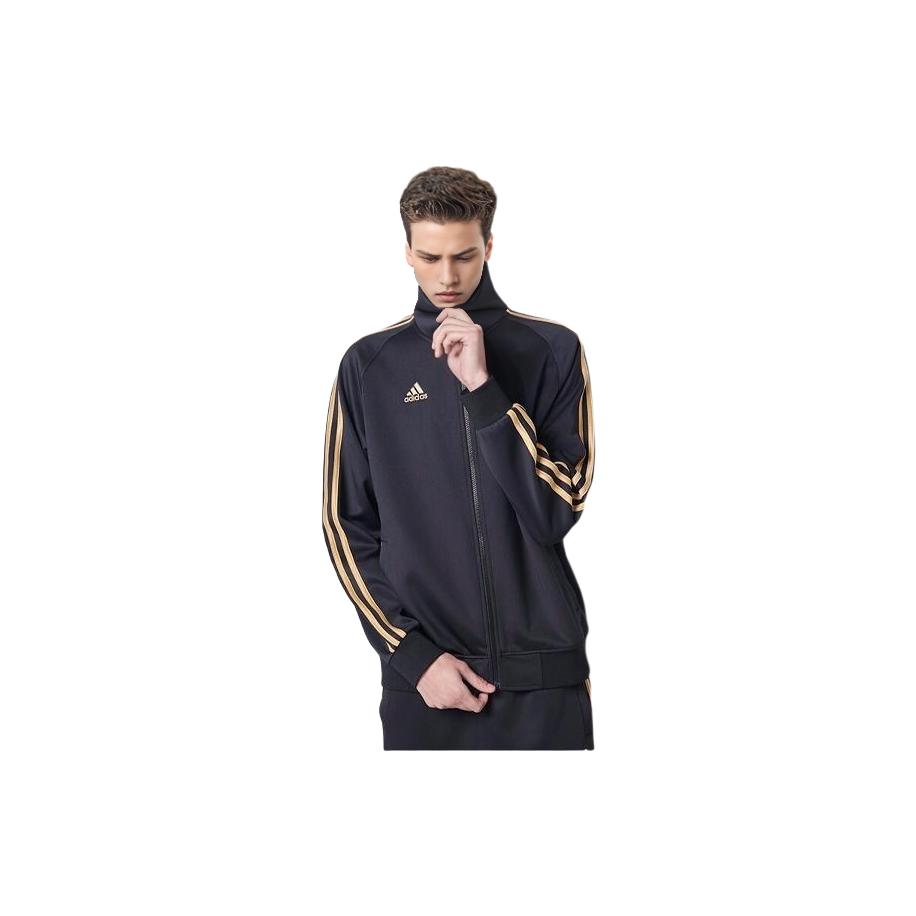 adidas Спортивная куртка с 3 полосками Черно-золотая Унисекс TR30JR-BG