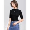 Fashion European 2025 Summer New Arrival Easiest for Match Pure Cotton T-shirt Women's Half Turtleneck Slim Looking Letter Underwear Blouse Fashion
