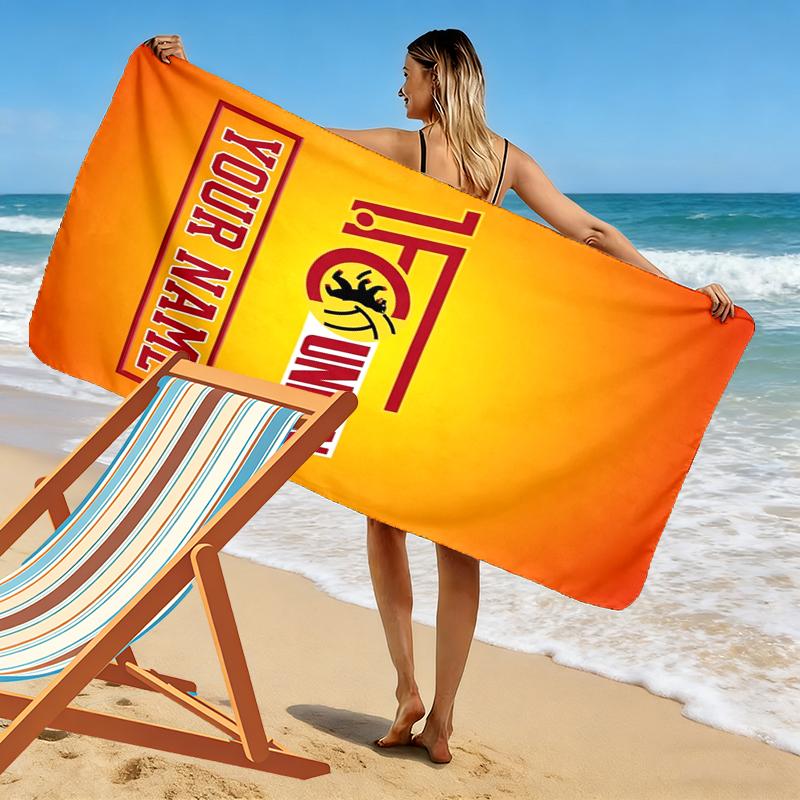 Custom Name FC Union Berlin Print Beach Towel, Large Soft Quick Dry Towel for Beach Camping Swimming