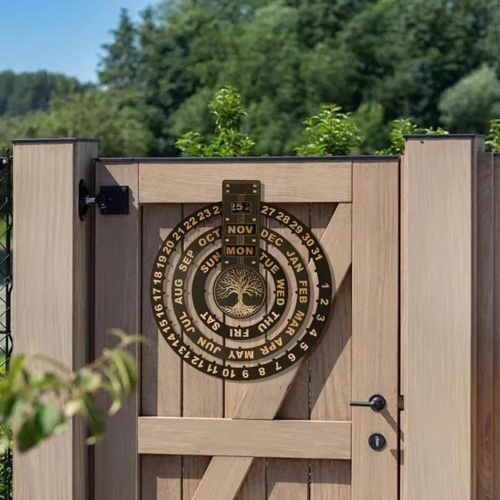 Stylish Rotating Calendar Retro Hanging Calendar Silent Operation Perpetual Calendar  Indoor