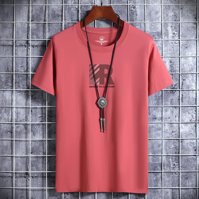 Мужская модная футболка с принтом R, футболка из чистого хлопка с короткими рукавами